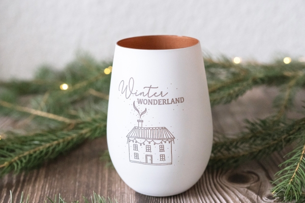 Windlicht / Teelichtglas "Winter Wonderland"